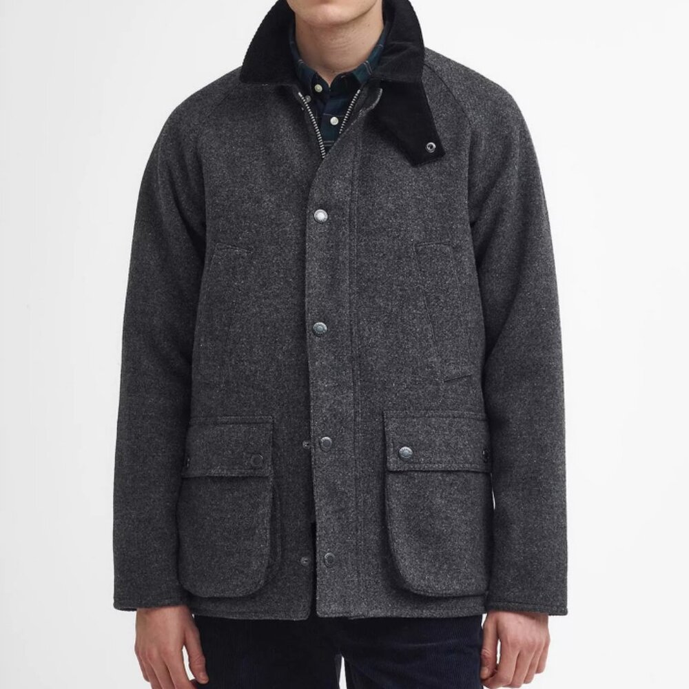 Barbour Men's Bedale Wool Jacket in Charcoal Grey MSRP$635 British Luxury